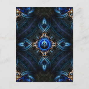 Carte Postale Bleu doré kaléidoscope