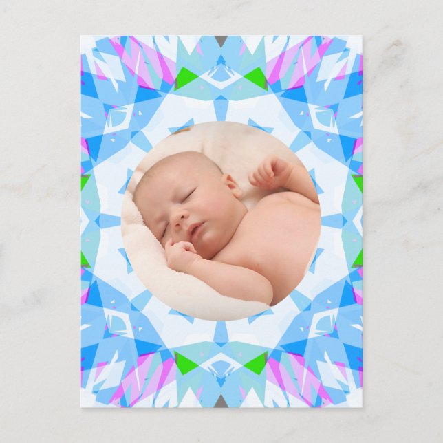 Carte Postale Bleu doux Joli Pastels Photo personnalisée Fête de (Devant)