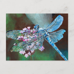 Carte Postale Bleu Dragonfly Repose Sur L'Ail Sauvage