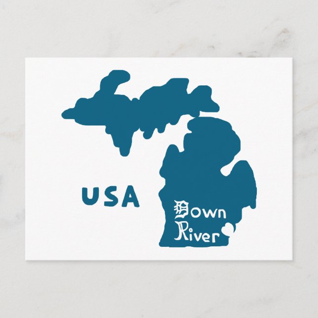 Carte Postale Bleu du Michigan (Devant)