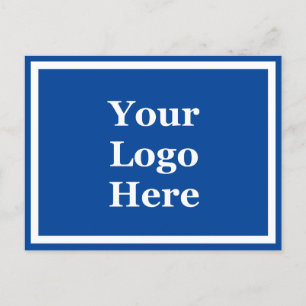 Carte Postale Bleu et Modèle blanc à 2 faces Votre logo ici