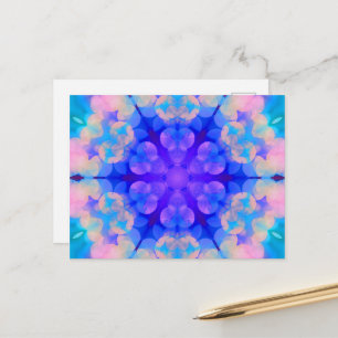 Carte Postale Bleu et rose Gradient Pastel Bubble Art