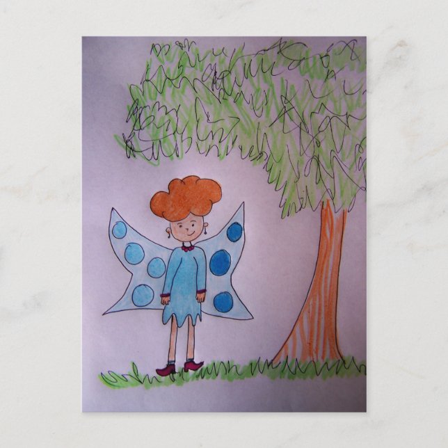 Carte postale bleu fée (Devant)