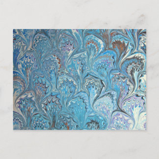 Carte Postale Bleu grenouille Pieds d'eau marbrer