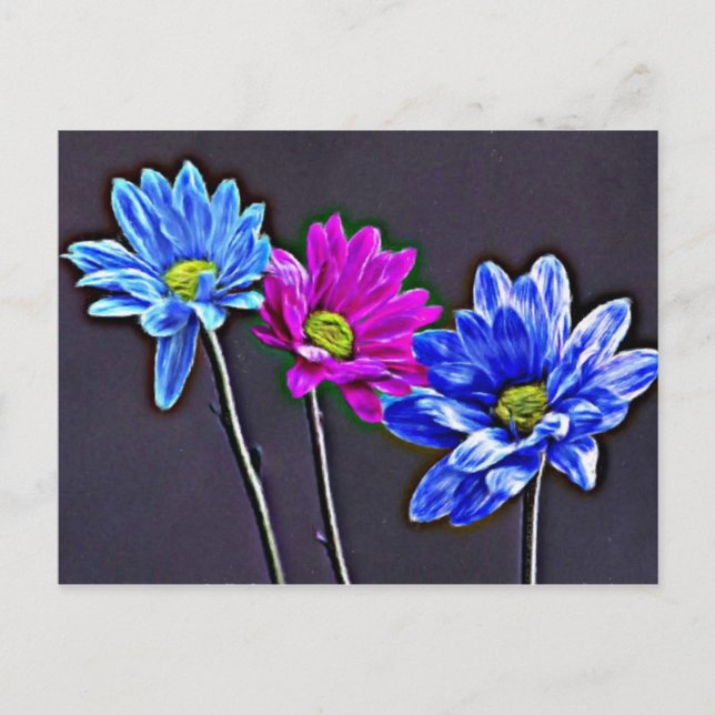 Carte Postale Bleu Magenta (Devant)