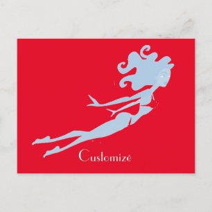 Carte Postale Bleu Mermaid Swimmer Thunder_Cove