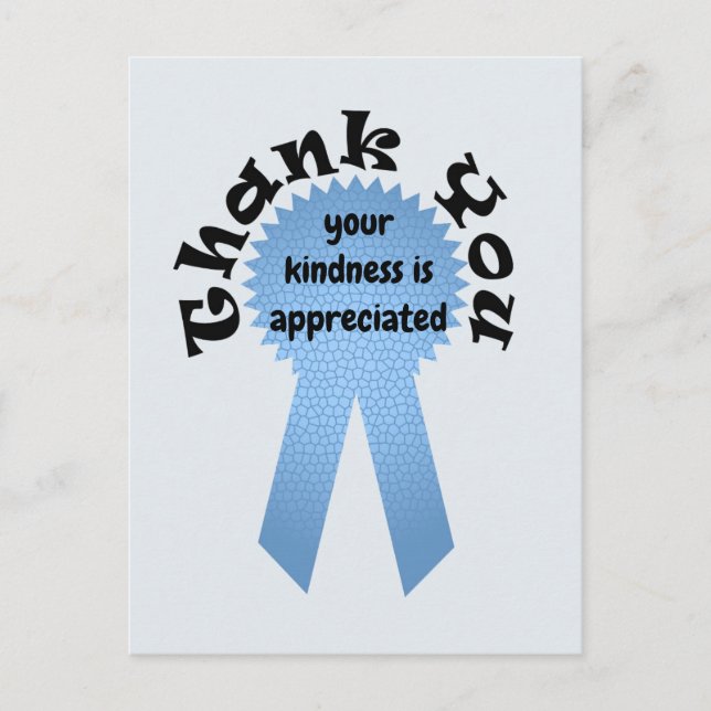 Carte Postale Bleu mosaïque Ruban général Appréciation du Merci  (Devant)