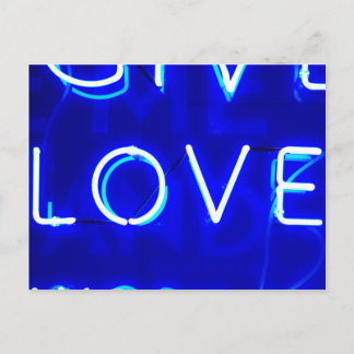 Carte Postale Bleu néon amour SIgn