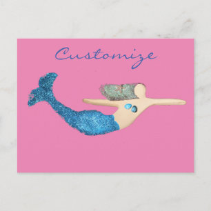 Carte Postale Bleu-queue Sirène nager Thunder_Cove