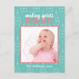 Carte Postale Bleu Rétro faire des esprits brillant bébé fille