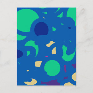 Carte Postale bleu rond heureux aller