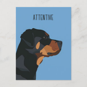 Carte Postale Bleu Rottweiler