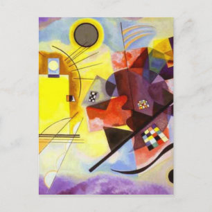 Carte Postale Bleu rouge jaune Kandinsky peinture Abstraite