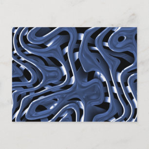 Carte Postale Bleu scintillant Chrome Abstrait Art