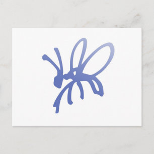 Carte Postale Bleu Scribble Bug