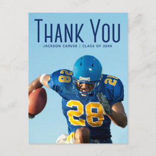 Carte Postale Bleu Script Overlay Graduate Photo Merci 2023