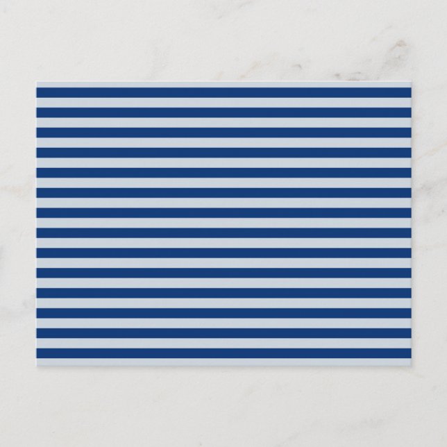 Carte postale Bleu Stripes personnalisable (Devant)