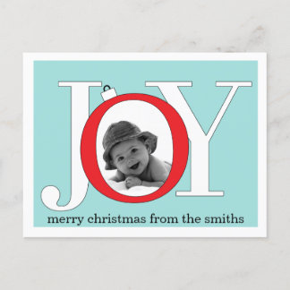 Carte postale bleue de joie