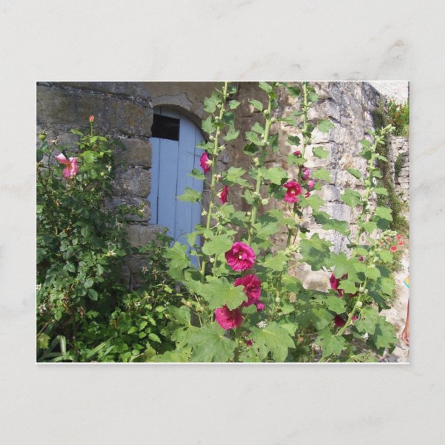 Carte postale bleue de la Provence de porte (Devant)