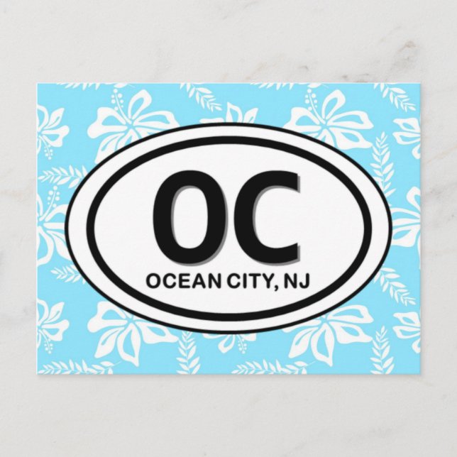 Carte postale bleue NJ Ocean City (Devant)