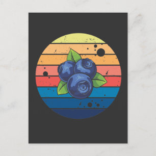 Carte Postale Bleuet rétro Fruits d'été sains Baies