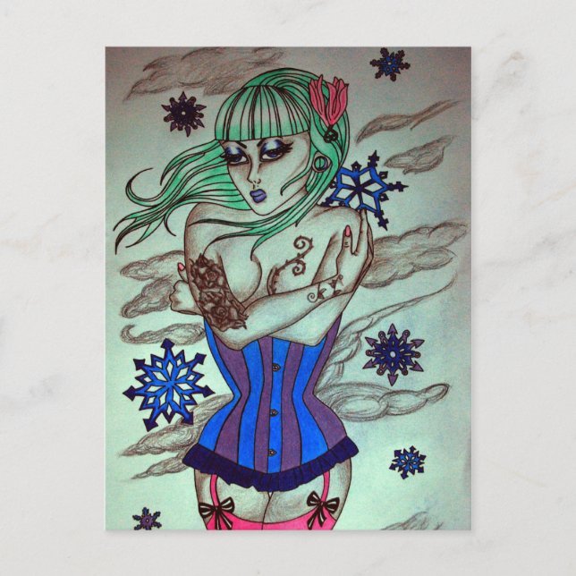 Carte Postale bleus d'hiver (Devant)