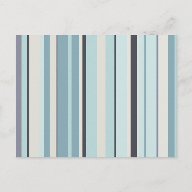 Carte Postale Bleus d'hiver rayures (Devant)
