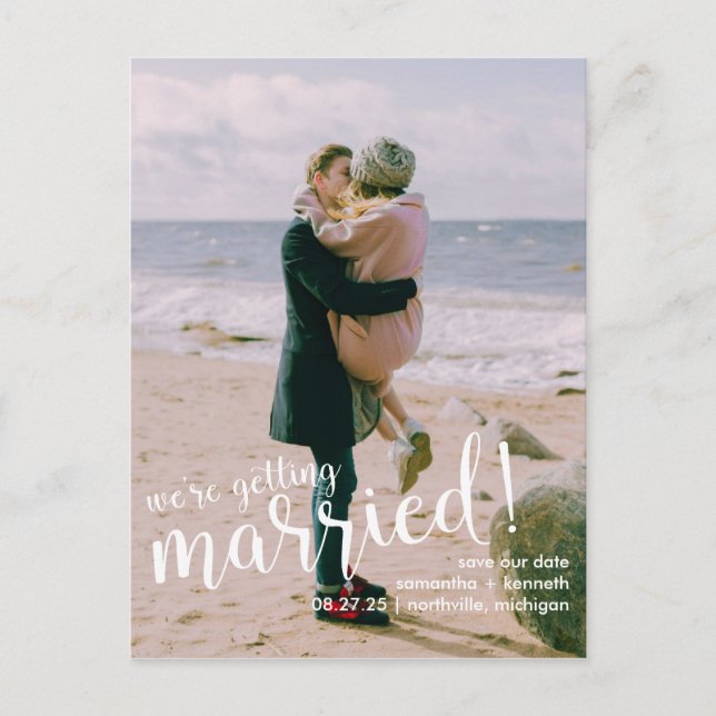 Carte Postale Blissful News Wedding Enregistrer la date (Devant)