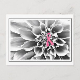 Carte Postale Blk & Wht/Pink Ribbon