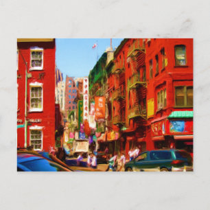 Carte Postale Bloc chinois coloré NYC