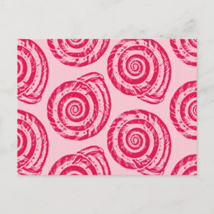 Carte Postale Bloc de coquillages spiraux Imprimer, rose de cora