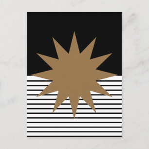 Carte Postale Blocage noir blanc et soleil Brown