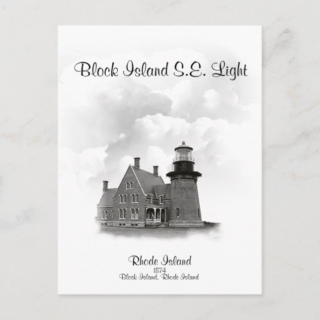 Carte Postale Block Island Southeast Light, Rhode Island (Devant)