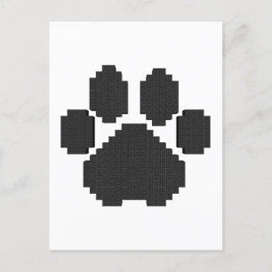 Carte Postale Blocs de construction d'empreintes de chien noir