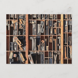 Carte Postale Blocs de presse-lettres vintage