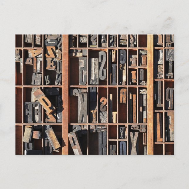 Carte Postale Blocs de presse-lettres vintage (Devant)