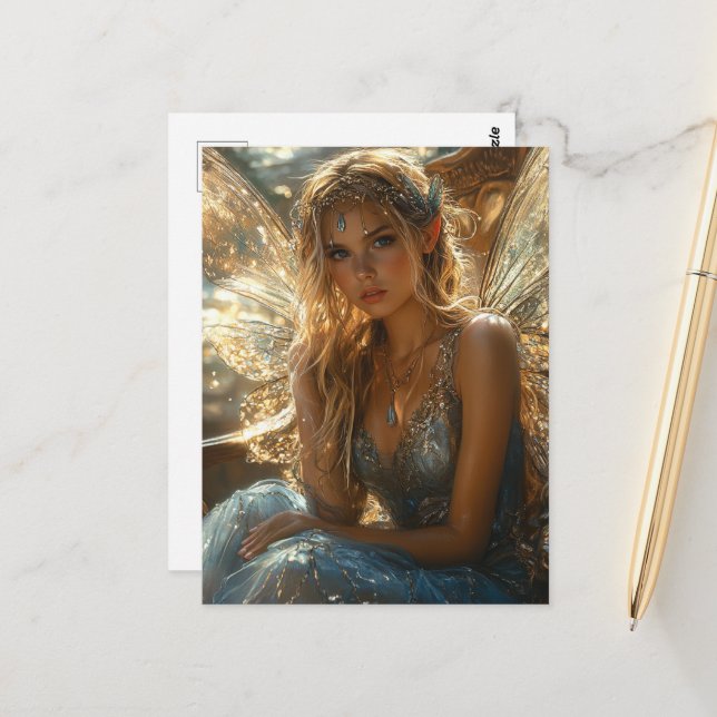 Carte Postale Blond Fairy (Devant/Arrière en situation)