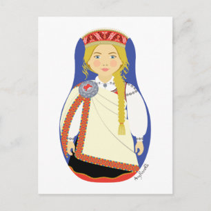 Carte postale Blonde Matryoshka en Lettonie