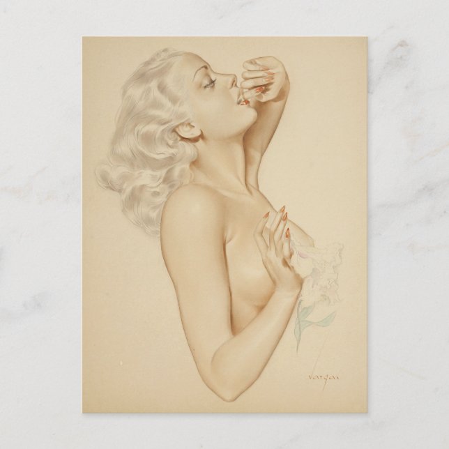 Carte Postale Blonde Pin Up (Devant)