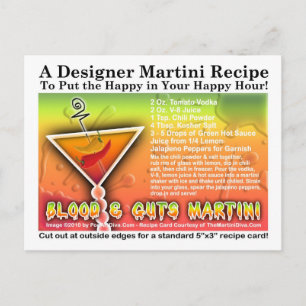 Carte Postale Blood & Guts Halloween Martini Recet