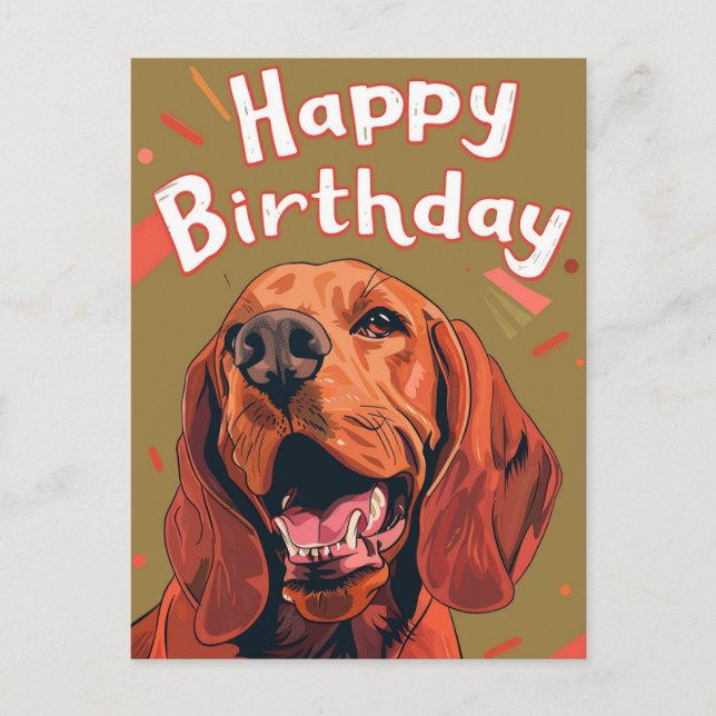 Carte Postale Bloodhound Joyeux anniversaire (Devant)