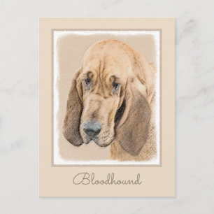 Carte Postale Bloodhound Peinture - Joli chien d'origine art
