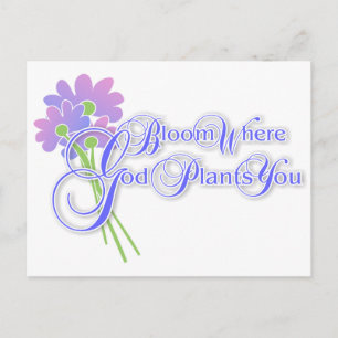 Carte Postale Bloom là où Dieu vous Plante 2