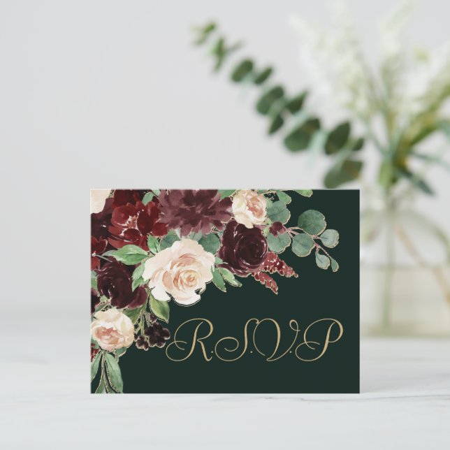 Carte Postale Bloom rustique | Terracotta et Marsala Red RSVP (Debout devant)