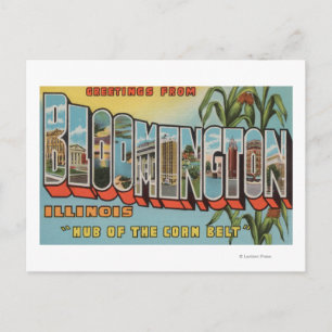 Carte Postale Bloomington (Illinois) - Grandes Lettres Scènes 2