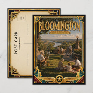 Carte Postale Bloomington Minnesota Art Déco vintage de l'âge d'