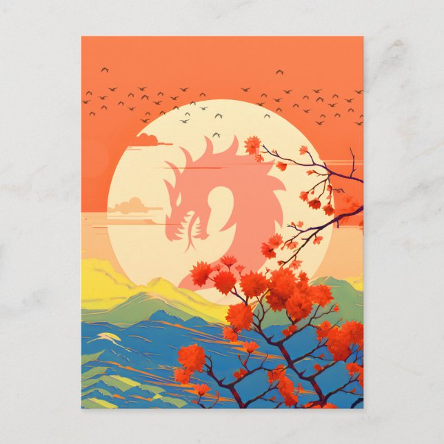 CARTE POSTALE BLOSSOM NATURE MOUNTAINE DRAGON (Devant)