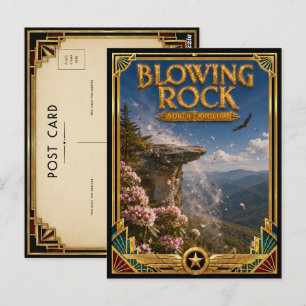 Carte Postale Blowing Rock Caroline du Nord Art Déco Vintage