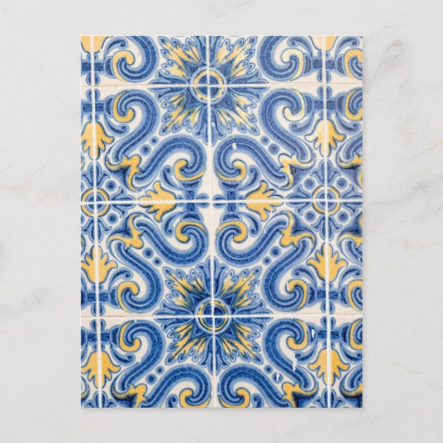 Carte Postale Blue and yellow tile, Portugal (Devant)