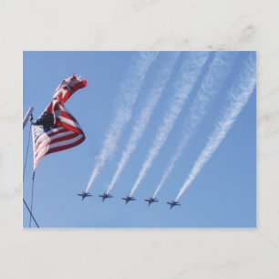 Carte Postale Blue Angels et American Flag